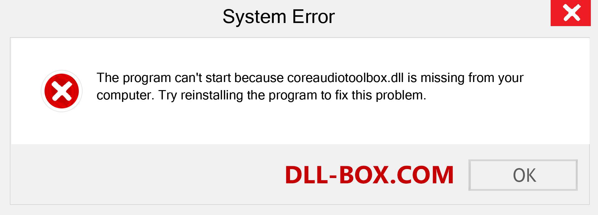  coreaudiotoolbox.dll file is missing?. Download for Windows 7, 8, 10 - Fix  coreaudiotoolbox dll Missing Error on Windows, photos, images